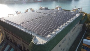 葵涌初級污水處理廠天台的太陽能發電系統
